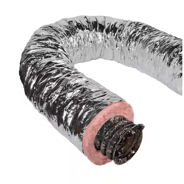 Master Flow F6IFD6X300 6 in. x 25 ft. Insulated Flexible Duct R6 Silver Jacket