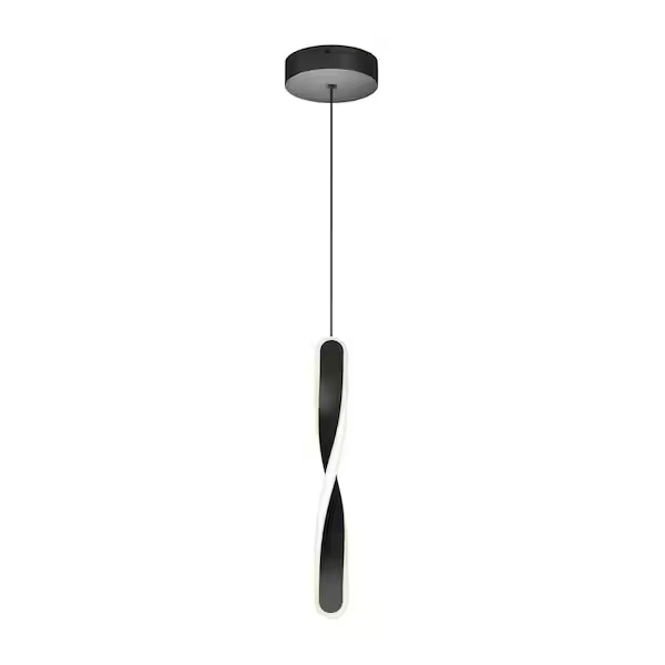 Artika PDT1-FI5C-HD2BL Finley 13-Watt 1 Light Black Modern 5 CCT Integrated LED Mini Pendant Light Fixture for Kitchen Island