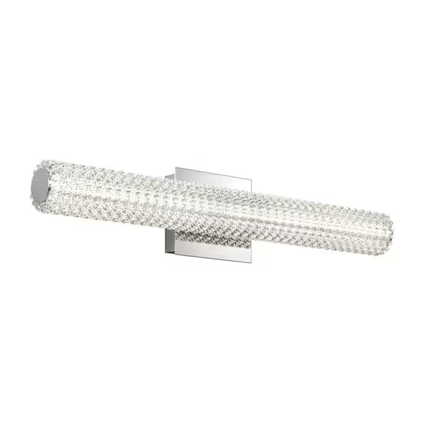 Artika VAN-EXC-HD2CR Exalto 27 in. 1 Light Chrome Modern Integrated LED 3 CCT Vanity Light Bar for Bathroom with Glass