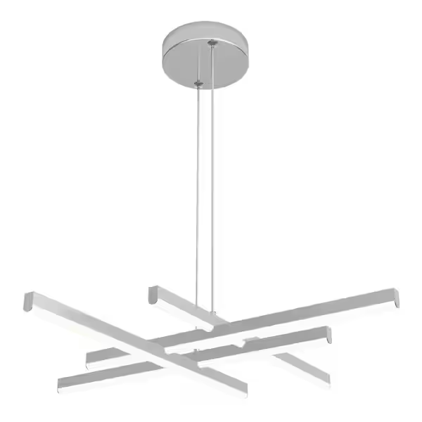 Artika PDT-GD5C-HD2CR Grid 30-Watt 1 Light Chrome Modern 5 CCT Integrated LED Pendant Light Fixture for Dining Room or Kitchen