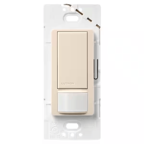 Lutron MS-OPS5MH-LA Maestro Motion Sensor Switch, No Neutral Required, 5-Amp, Single-Pole/Multi-Location, Light Almond (MS-OPS5MH-LA)