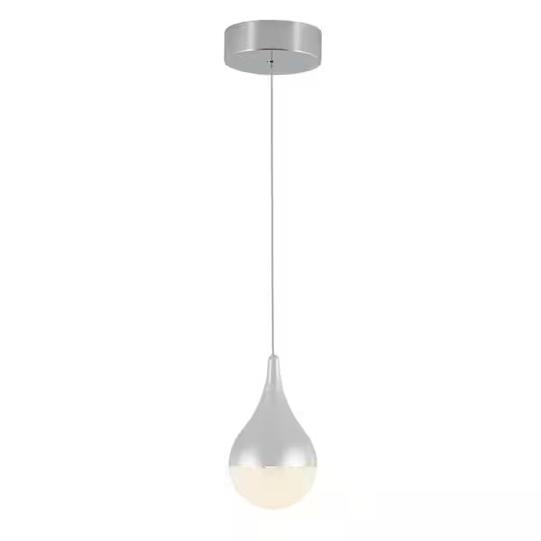 Artika PDT-1GL-RN Glitzer 6.5-Watt 1 Light Chrome Modern Integrated LED Mini Pendant Light Fixture for Kitchen Island