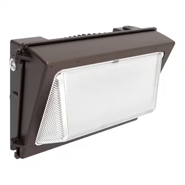 Commercial Electric WP80CE/1 250-Watt Equivalent, Integrated LED, Bronze, Dusk to Dawn Wall Pack Light, 3000K-5000K