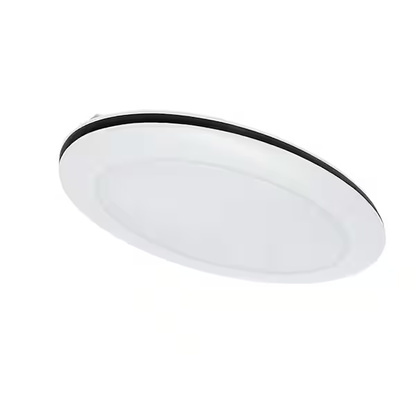 Commercial Electric 564461111 32 in. Oval White with Matte Black Border LED Flush Mount Ceiling Light 3000 Lumens 3000K 4000K 5000K Dimmable