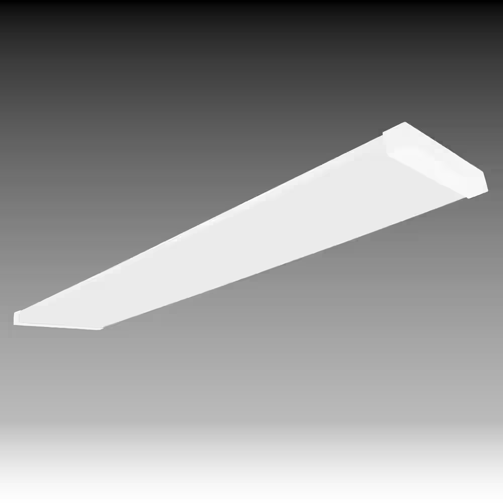 Commercial Electric 567091111 4 ft. x 10 in. White End Caps LED Flush Mount Indoor 4200 Lumens Selectable CCT Kitchen Office