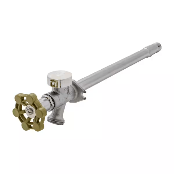 Everbilt 104-517EB 1/2 in. x 3/4 in. x 10 in. MPT x SWT x MHT Brass Anti-Siphon Frost Free Sillcock Valve with Multi-Turn Operation