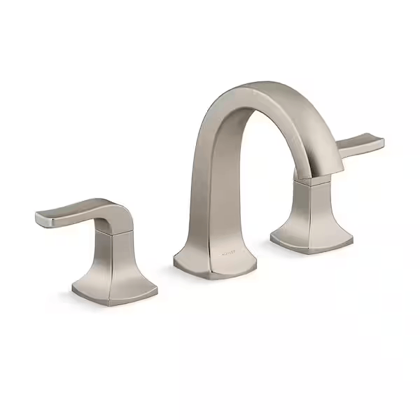 KOHLER R29406-4D-BN Rubicon 8 in. Widespread Double Handle High Arc Bathroom Faucet in Vibrant Brushed Nickel