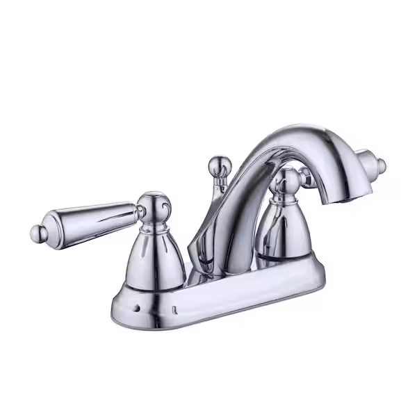 Glacier Bay (1008 705 401) Teapot 4 in. Centerset Double-Handle Bathroom Faucet in Polished Chrome
