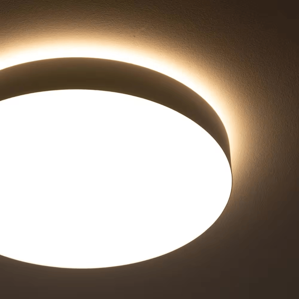 LIFX LFXRND1556C/BLK 15 in. Matte Black Indoor Integrated LED Flush Mount Multi-Color Smart Wi-Fi Dimmable Ceiling Light