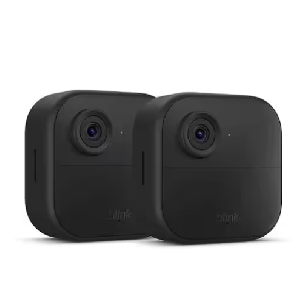 Blink B0B1N6B8QT Outdoor 4 (4th Gen) Wireless Outdoor Smart Home Security Camera System with 2 Cameras, up to 2-Year Battery Life (Black)