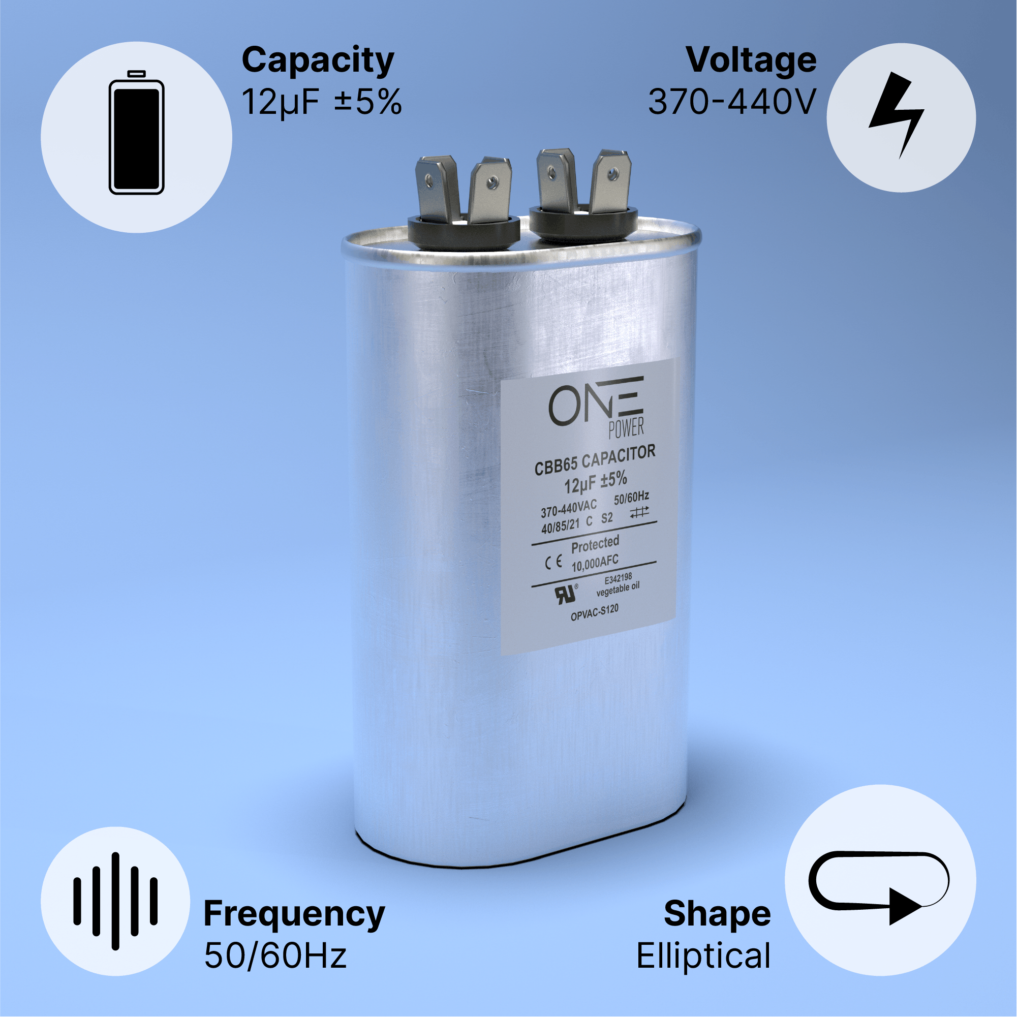 one-power-12-5-mfd-370v-or-440v-single-run-a-c-capacitor-12-5-uf-cbb65b-air-conditioner-capacitors-for-ac-unit-fan-motor-start-or-heat-pump-or-condenser-straight-cool