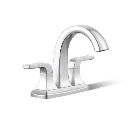 KOHLER R29405-4D-CP Rubicon 4 in. Centerset Double Handle High Arc Bathroom Faucet in Polished Chrome