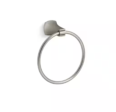 KOHLER K-R26114-BN Rubicon Wall-Mount Towel Ring in Vibrant Brushed Nickel