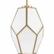 P500435-078 100-Watt 1-Light Vintage Gold Contemporary Pendant with Geometrical Frame (1)