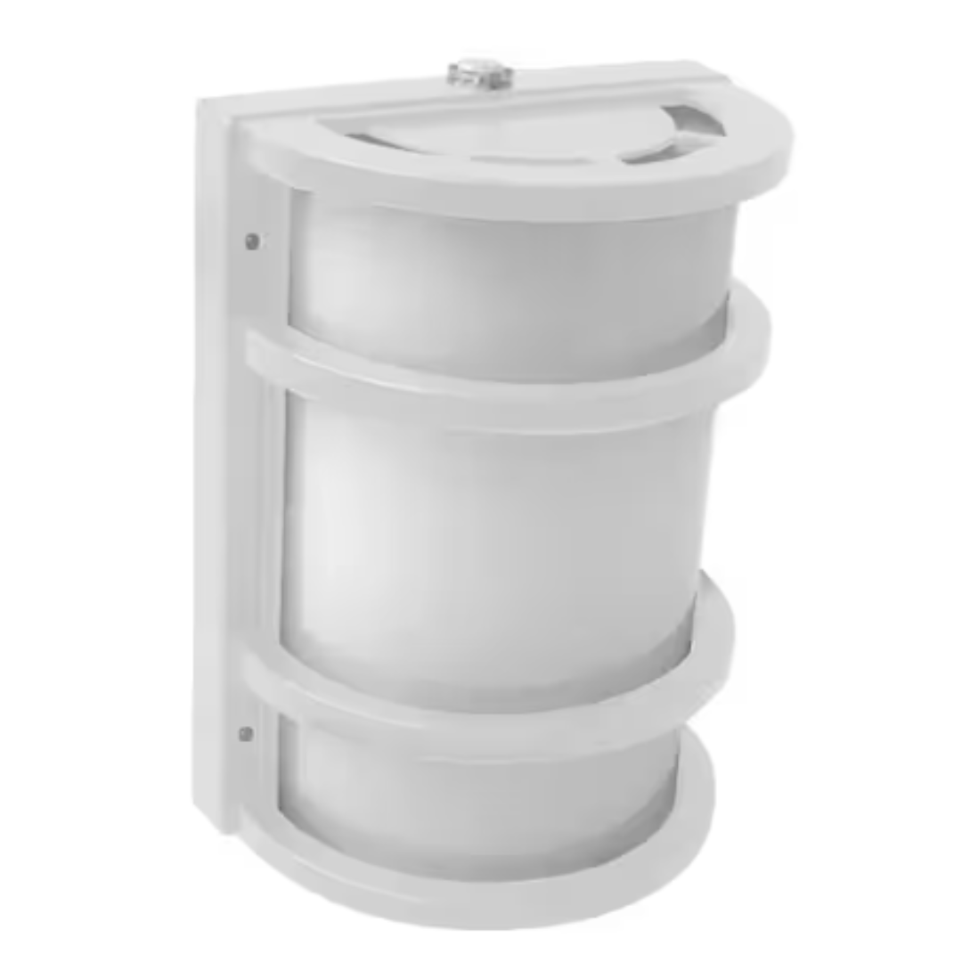 Commercial Electric S6HMWM840DDWHHD 850 Lumens Integrated LED White Dusk to Dawn Half Moon Security Wall Pack Light, 4000K