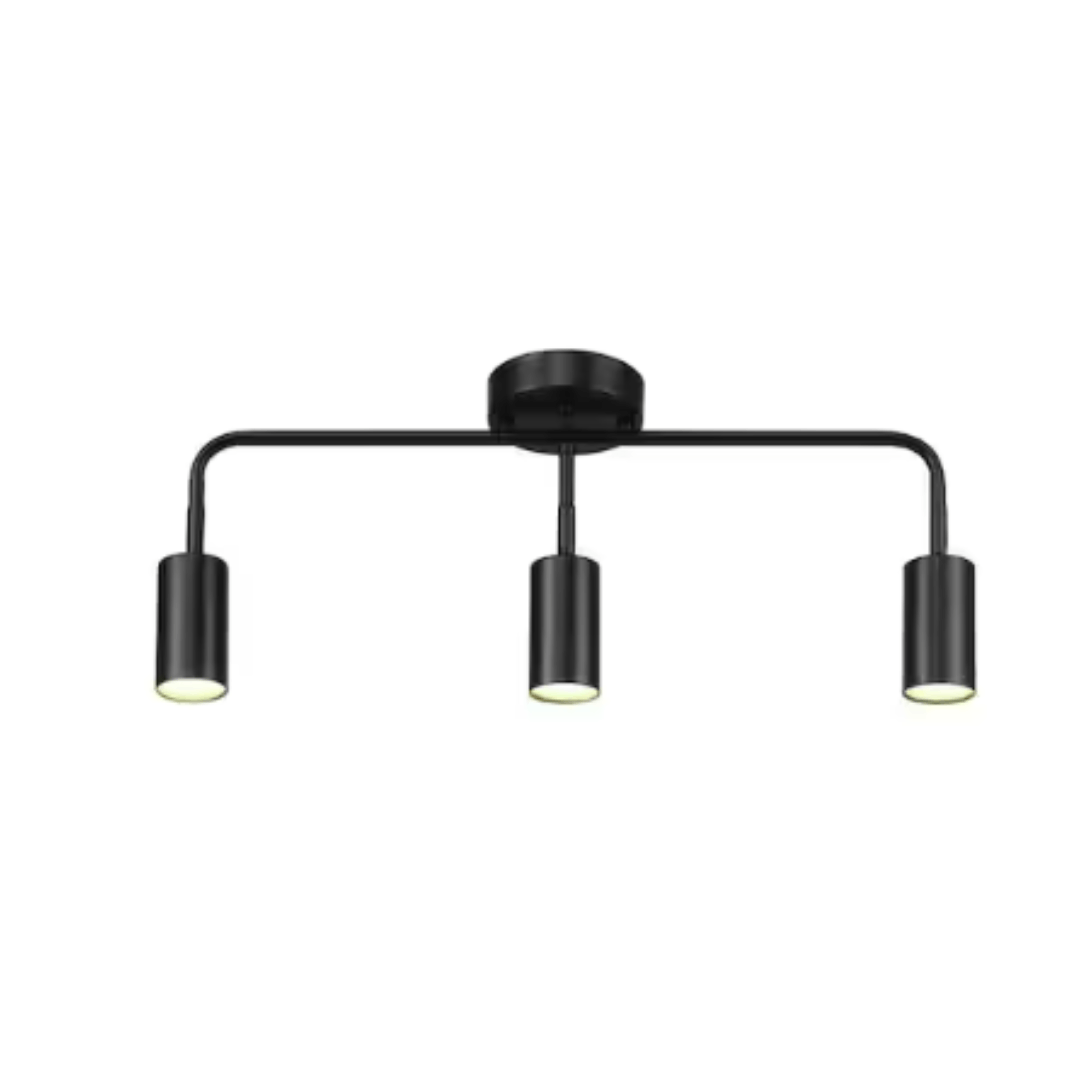 Globe Electric 64000002 1500 Lumens 3-Light Matte Black Integrated LED Fixed Track Lighting Kit
