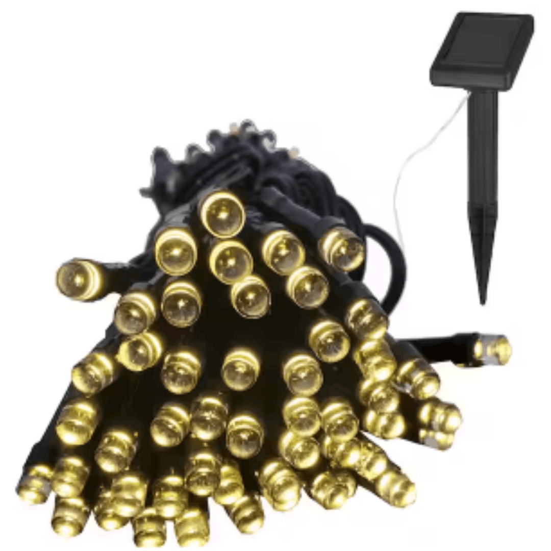 HunnyKome Solar Lighting SHH-15F100M-CO Festive Outdoor 36 ft. Solar Copper Warm White Mini Bulb LED String Light with on or Flashing Settings