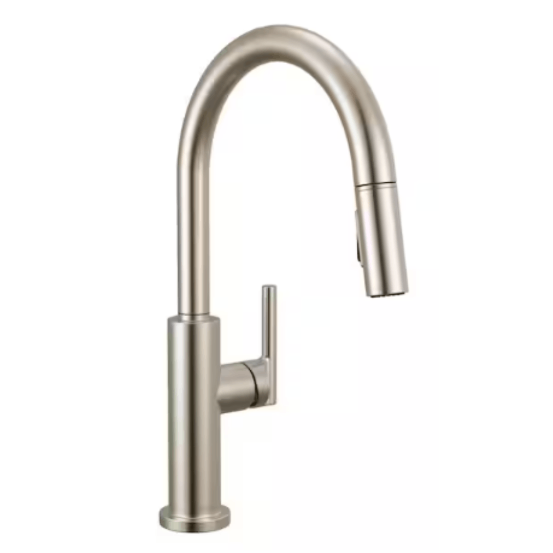 Delta 19737LF-SS Nicoli Single Handle Pull Down Sprayer Kitchen Faucet with Slim Handle in Stainless