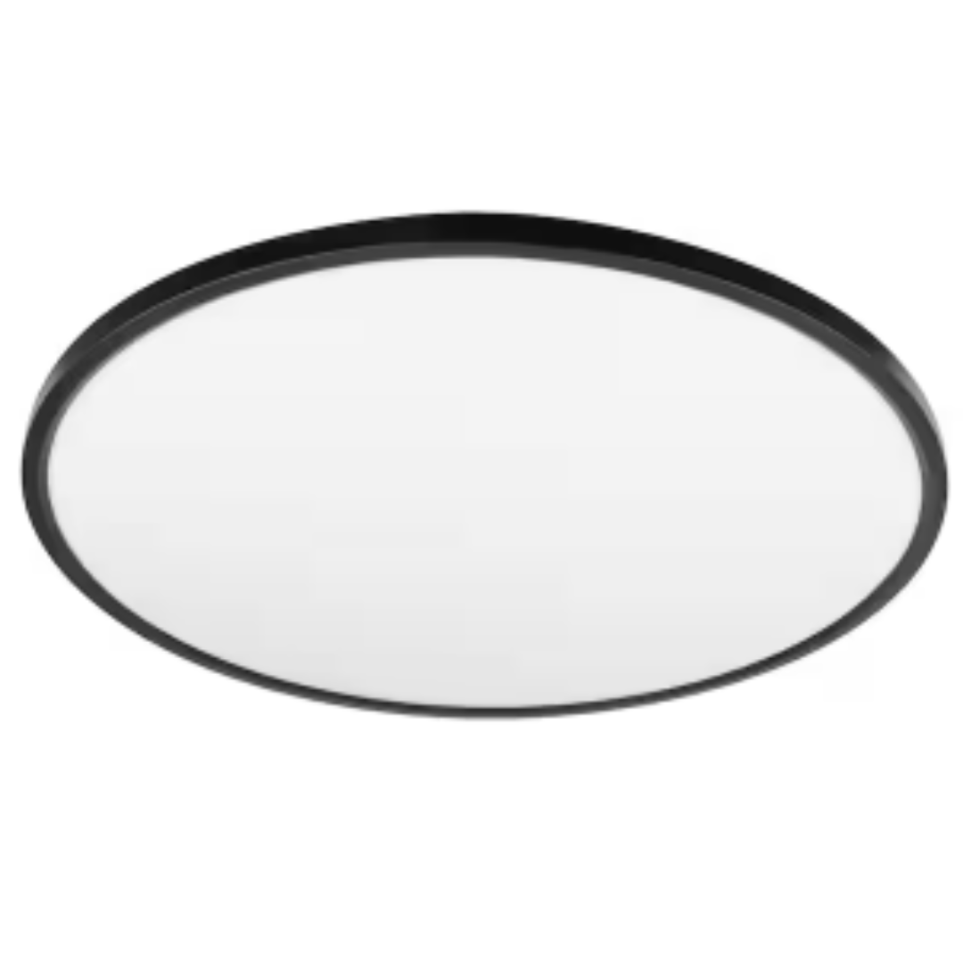 Commercial Electric FM25LP6WYBK 25 in. 30-Watt Dimmable White Integrated LED 2100 Lumens Flat Panel Ceiling Flush Mount with Color Change 5CCT