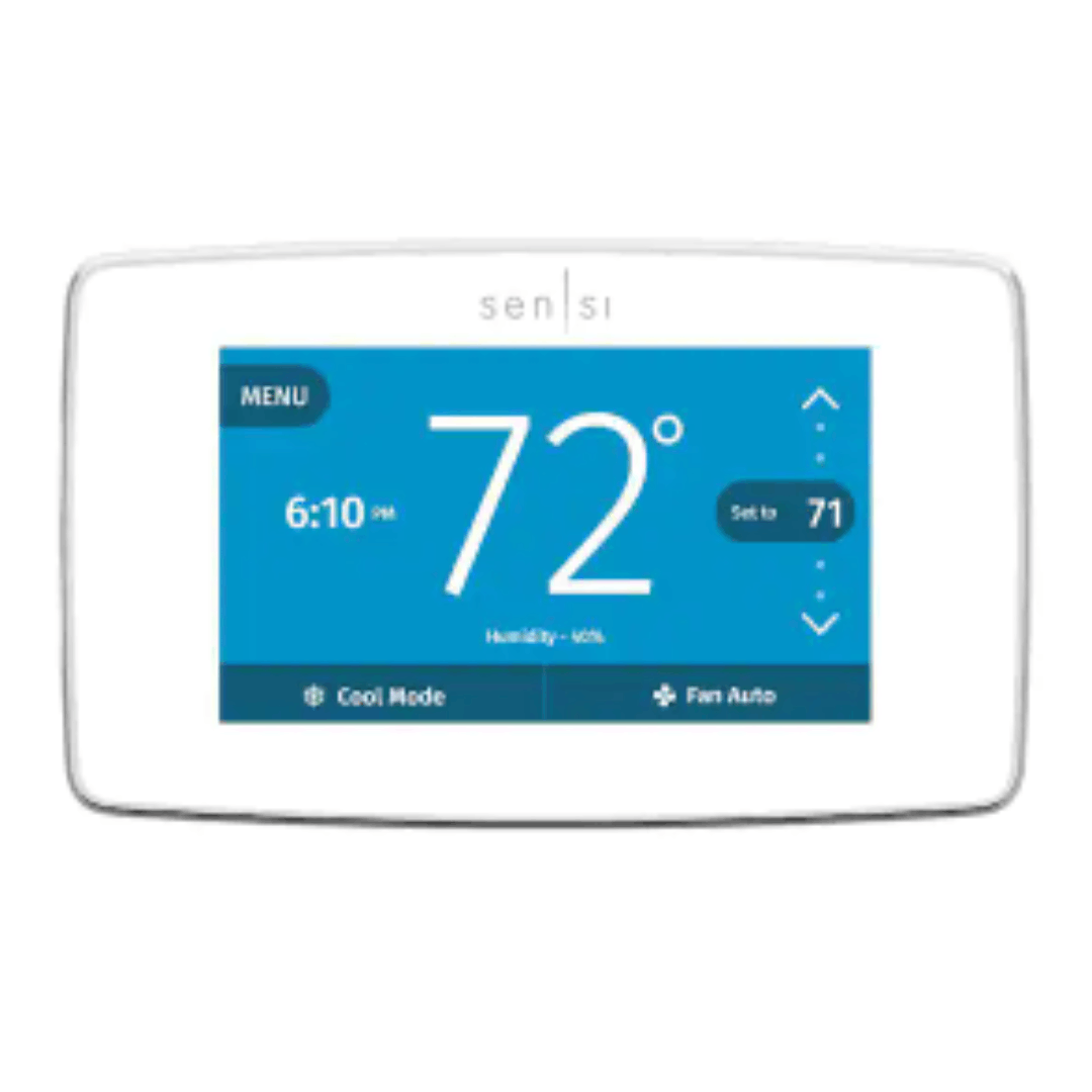 Emerson ST75W Sensi Touch 7-day Programmable Wi-Fi Smart Thermostat with Touchscreen Color Display, C-wire Required - White