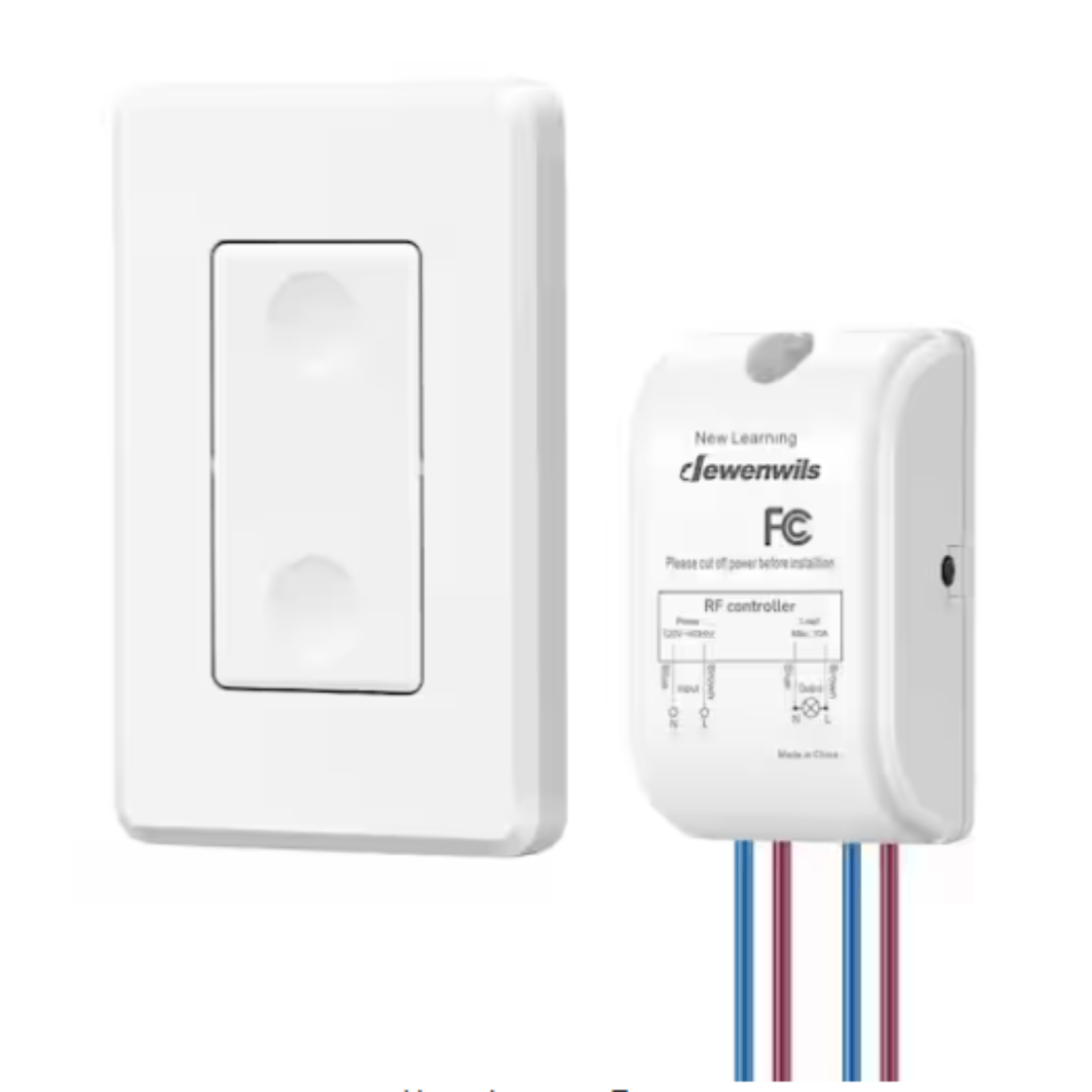 DEWENWILS HRLS11D1 Wireless Remote Control Wall Light Switch Kit Light Switch for Ceiling Lights, Fans, Lamps, 100 ft. RF Range