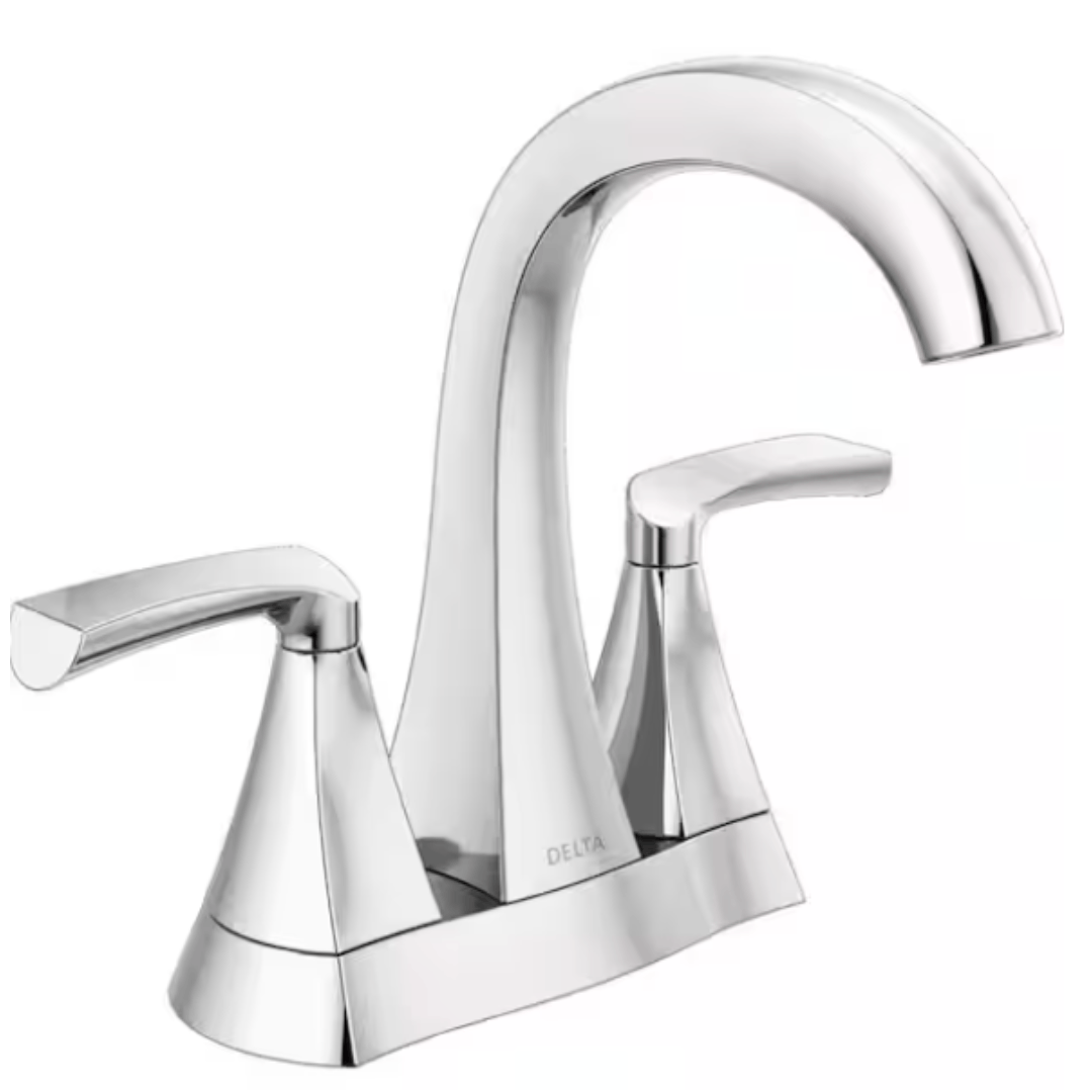 Delta 25899LF Pierce 4 in. Centerset Double Handle Bathroom Faucet in Chrome