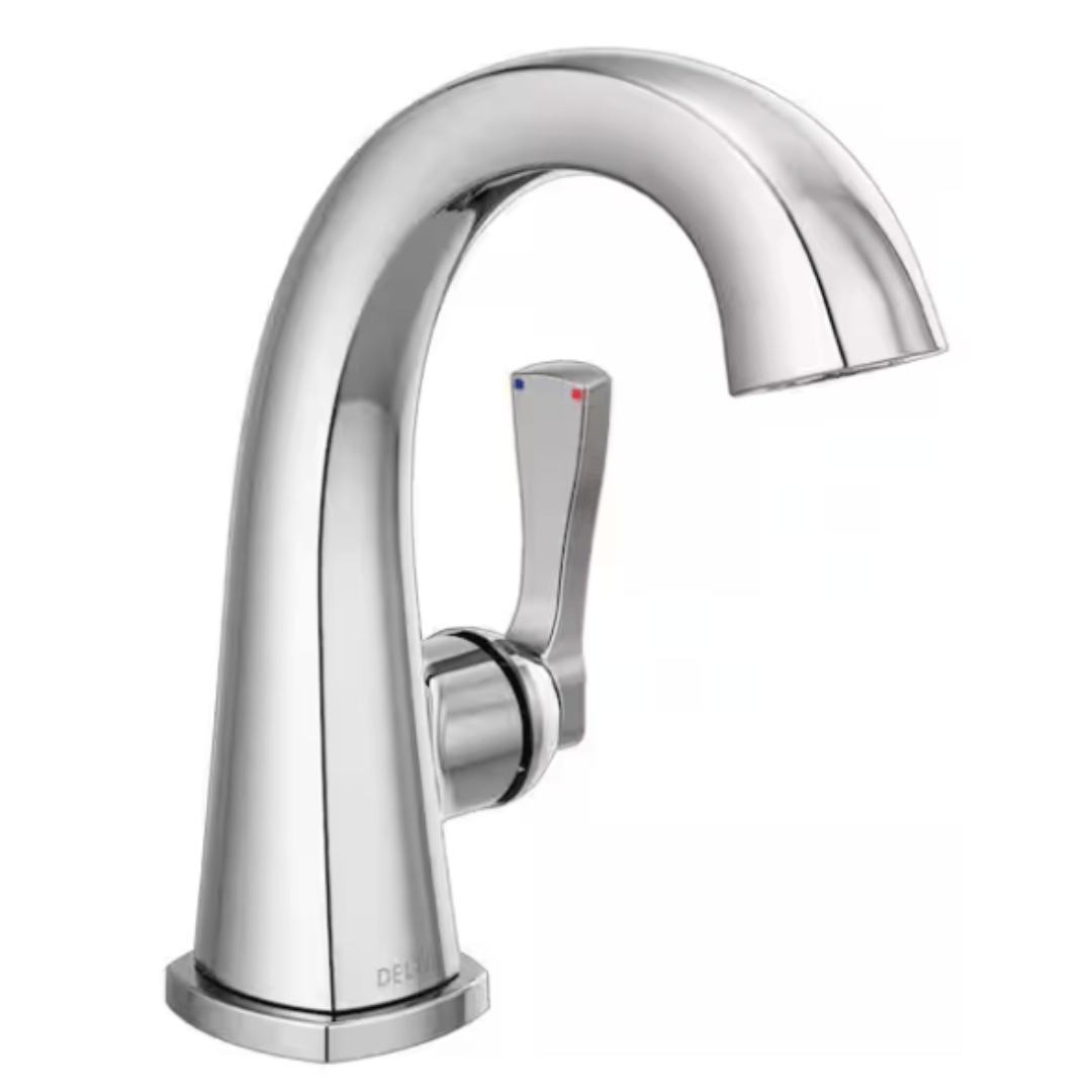 Delta 577-PR-MPU-DST Stryke Single Handle Single Hole Bathroom Faucet with Metal Pop-Up Assembly in Polished Chrome