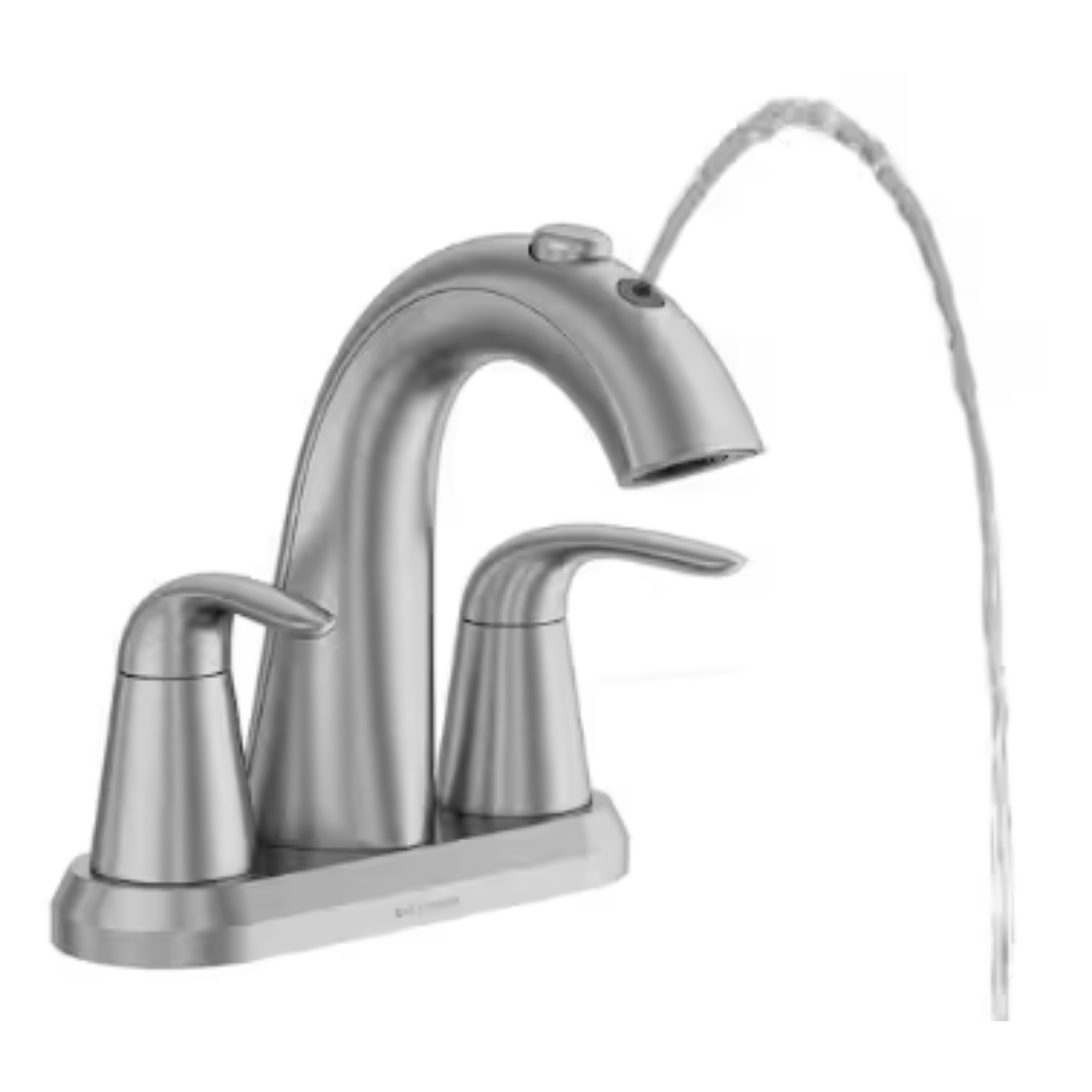 Glacier Bay 1009 348 233 Nadina 4 in. Centerset Double Handle Bathroom Fountain Faucet in Brushed Nickel