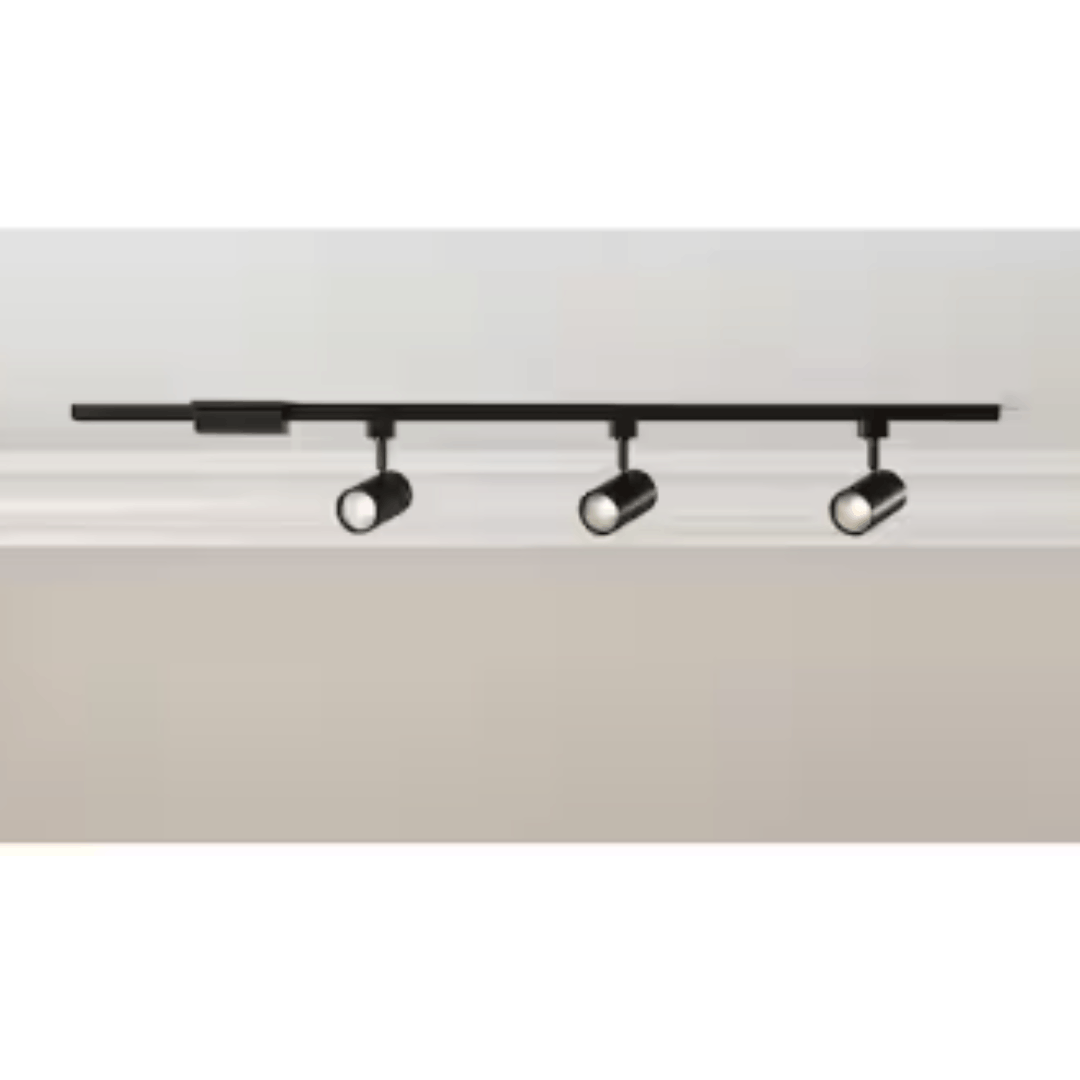 Hampton Bay 817790 4 ft. Black Integrated LED Linear Track Lighting Kit with Cylinder Heads 3-Light