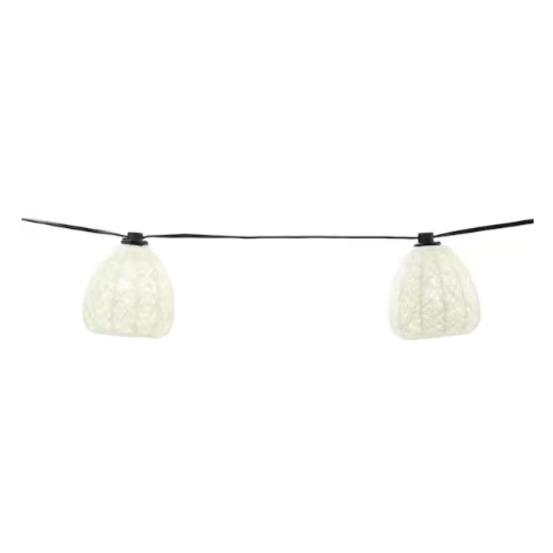 Hampton Bay 12300-4 Outdoor/Indoor 11 ft. Plug-In Mini Bulb LED Natural Fiber String Light (10-Heads)