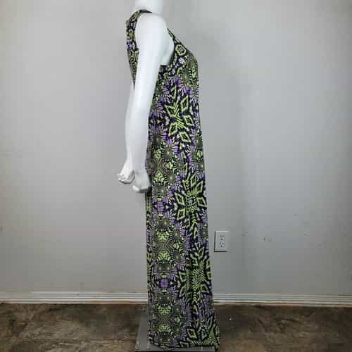 london-times-aztec-print-sleeveless-split-leg-maxi-dress