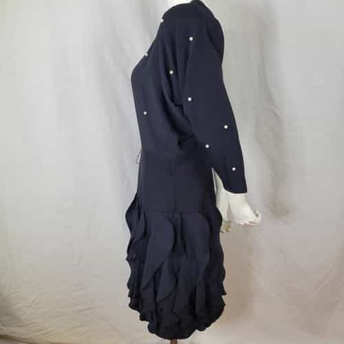 betsy-adam-black-ruffle-skirt-faux-pearl-accent-sheath-dress-size-9-10