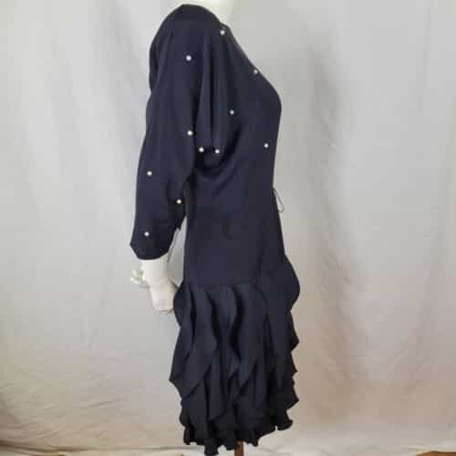 betsy-adam-black-ruffle-skirt-faux-pearl-accent-sheath-dress-size-9-10