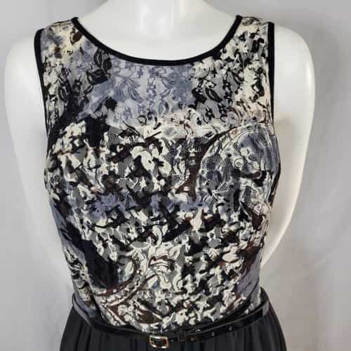 ab-studio-lined-sleeveless-mesh-bodice-zipper-back-belted-dress-size-10