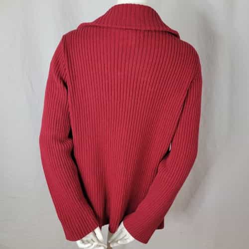 croft-barrow-deep-red-quilted-full-zipper-front-sweater-jacket-size-1x