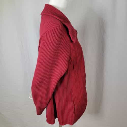 croft-barrow-deep-red-quilted-full-zipper-front-sweater-jacket-size-1x