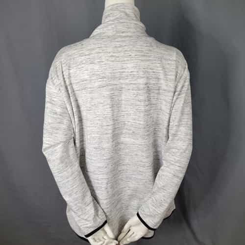 tek-gear-heather-gray-mock-neck-kangaroo-pocket-pullover-sweatshirt