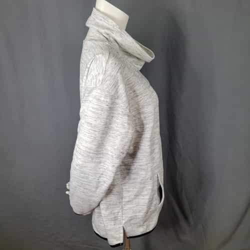 tek-gear-heather-gray-mock-neck-kangaroo-pocket-pullover-sweatshirt