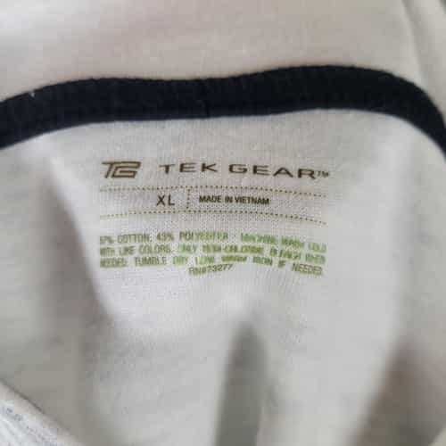 tek-gear-heather-gray-mock-neck-kangaroo-pocket-pullover-sweatshirt