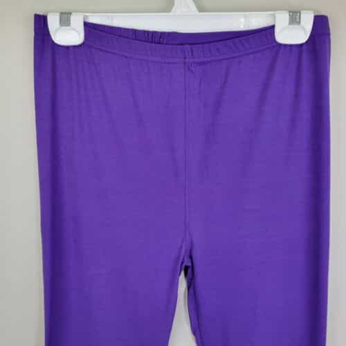 new-mix-solid-purple-polyester-spandex-ankle-leggings-one-size-fits-all