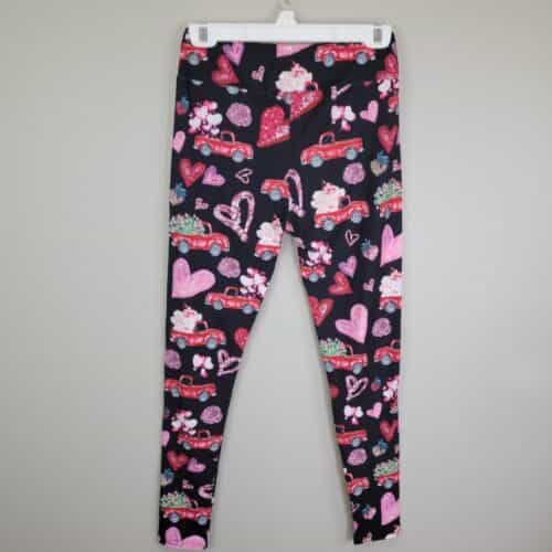 ps-designs-valentine-red-truck-polyester-spandex-ankle-leggings-os-fits-all