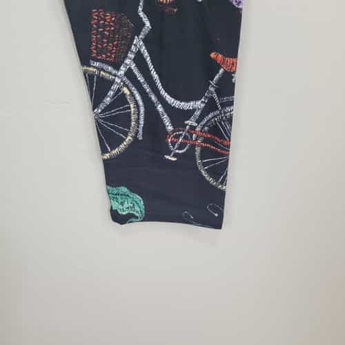 bicycle-and-floral-print-polyester-spandex-ankle-leggings-one-size-fits-all