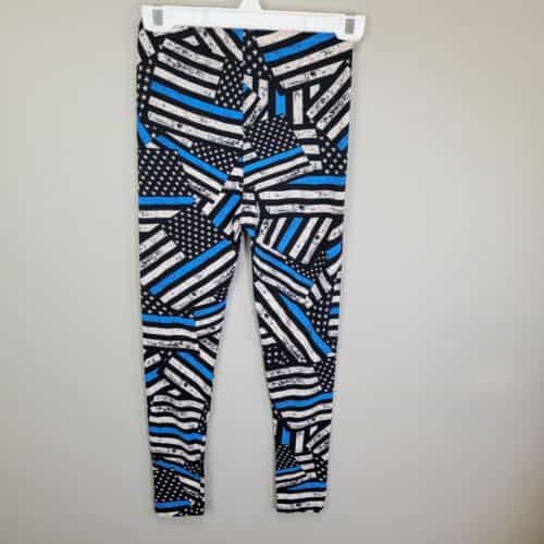 police-support-flag-polyester-spandex-ankle-leggings-size-l