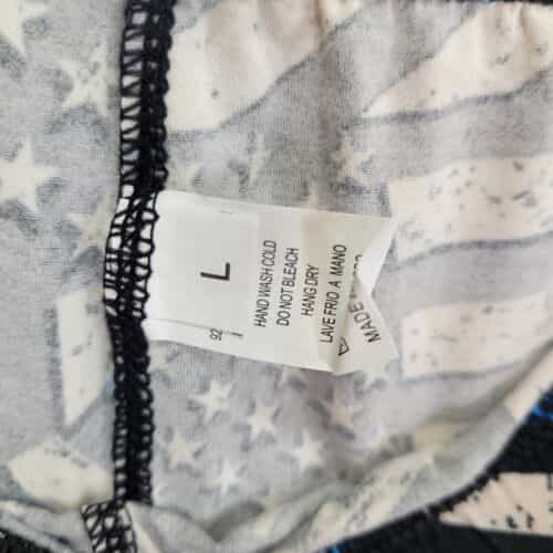 police-support-flag-polyester-spandex-ankle-leggings-size-l