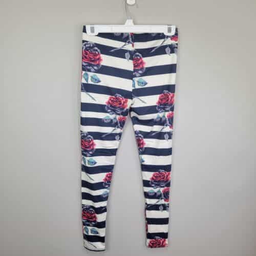 navy-creme-stripes-with-red-gray-roses-polyester-spandex-ankle-leggings-os