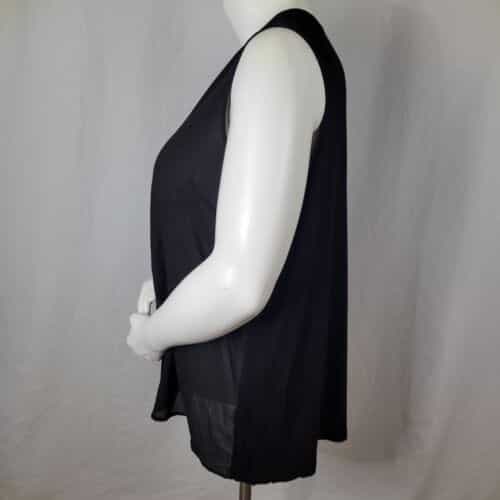 avenue-black-sheer-v-neck-pleated-front-sleeveless-blouse-size-22-24