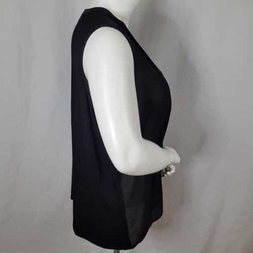 avenue-black-sheer-v-neck-pleated-front-sleeveless-blouse-size-22-24