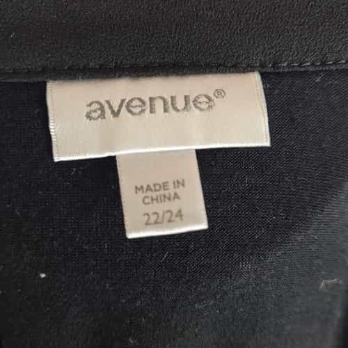 avenue-black-sheer-v-neck-pleated-front-sleeveless-blouse-size-22-24