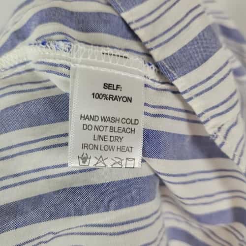 kate-landry-eesome-off-the-shoulder-denim-blue-and-white-striped-top-size-l