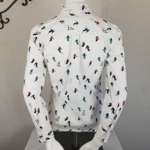 1901-skier-print-button-front-long-sleeve-blouse
